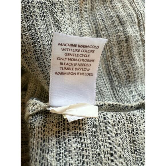 Pure Jill 100% Linen Sleeveless Shift Dress, Gray/Black, Size Large - Picture 5 of 5